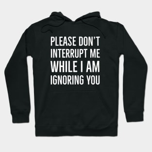 Please Don't Interrupt Me While I Am Ignoring You Hoodie